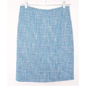 CALVIN KLEIN Sz 2P Basketweave Pencil Skirt Azure